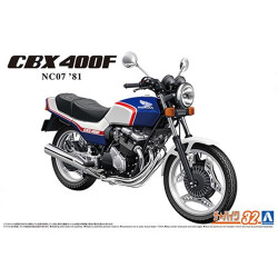 Aoshima 06342 Honda NC07 CBX400F Pearl Candy Blue '81 Bike No.32 1:12 Model Kit