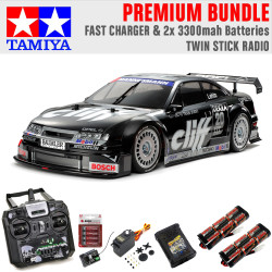 Tamiya RC 58701 Opel Calibra V6 Cliff (TT-01 Type E) Premium Stick Radio Bundle