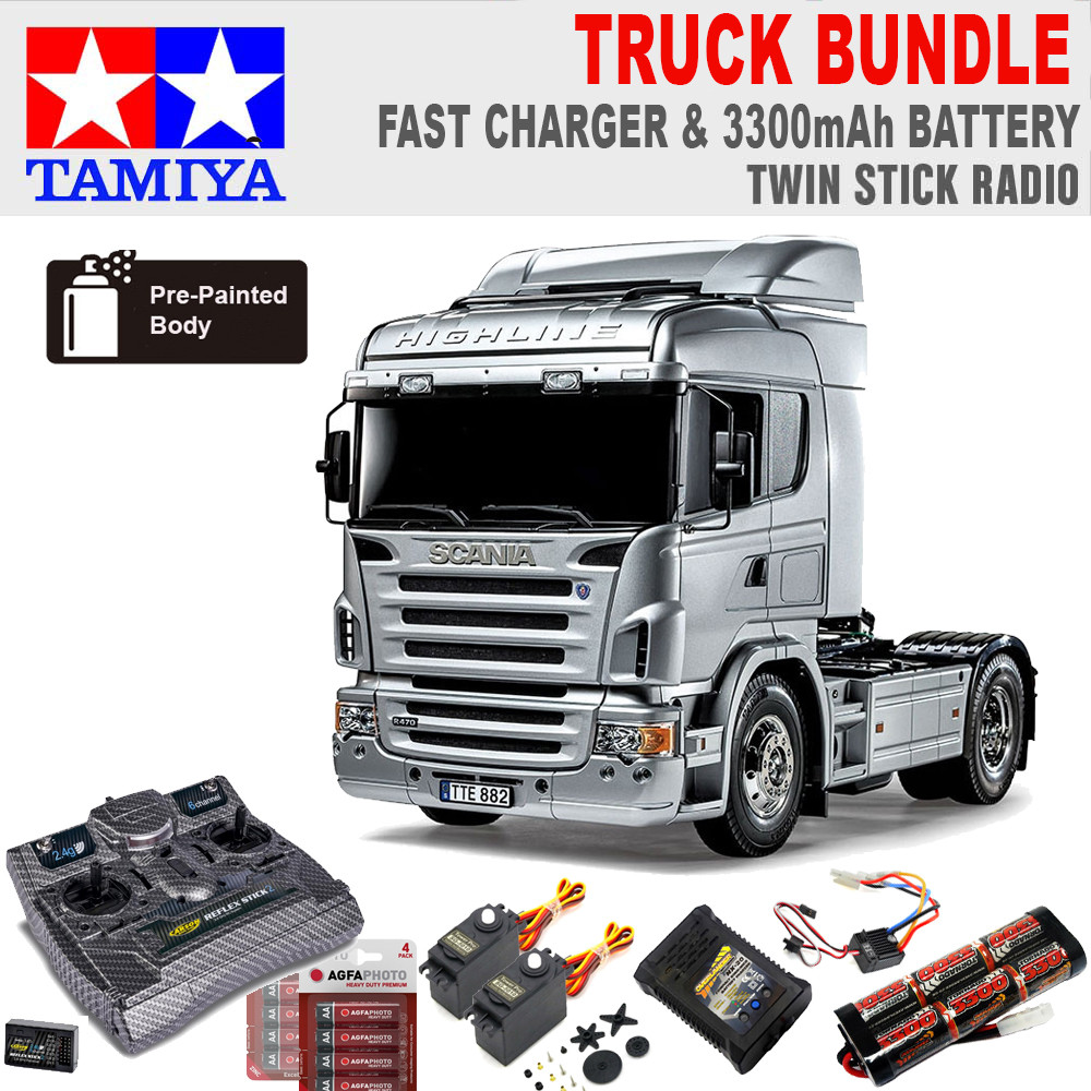 SCANIA R470 　電動 トレーラー 1/14スケール Tamiya 1/14 Scania R470 6X4 Tractor Truck Kit, Silver