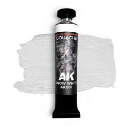 AK Interactive AKG01 Gouache: Snow White 20ml - Acrylic Weathering