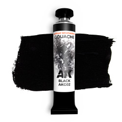 AK Interactive AKG02 Gouache: Black 20ml - Acrylic Weathering