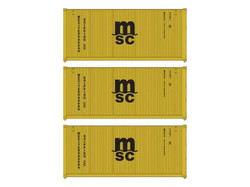 Walthers 20' Corrugated Container Set (3) MSC WH949-18054 HO Gauge