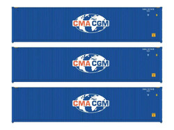 Walthers 40' Hi Cube Corrugated Container Set (3) CMA-CGM WH949-18251 HO Gauge
