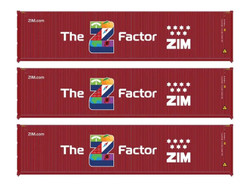 Walthers 40' Hi Cube Corrugated Container Set (3) ZIM WH949-18257 HO Gauge