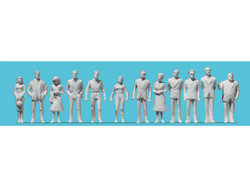 Preiser Passers By (12) Unpainted Figure Set PR68293 1:50