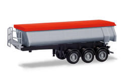 Herpa Cement Parts 3 Axle Trailer Silver/Red HA076906-002 HO Gauge