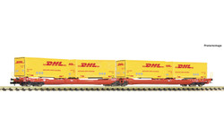 Fleischmann DBAG T3000e Dbl Pocket Wagon w/DHL Container Load VI FM6660051 N