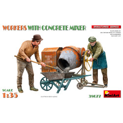 Miniart 38077 Workers w/Concrete Mixer 1:35 Model Kit