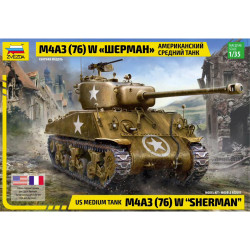 Zvezda 3676  M4A3 (76mm)W Sherman 1:35 Plastic Model Kit