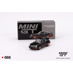 MiniGT 688 Porsche 911 Carrera RS 2.7 Black/Red Livery 1:64 Diecast Model
