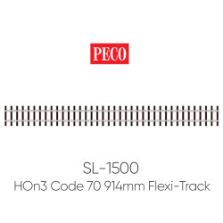 PECO SL-1500 HOn3 Code 70 Wooden Tie - American 914mm Yard Length Flexi-Track