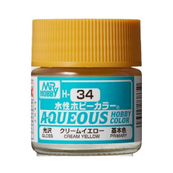 Mr Hobby Aqueous Hobby Colour H-034 Cream Yellow 10ml Acrylic Paint