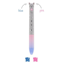 Legami Click&Clack - Kitty - Two Colour Ballpoint Pen