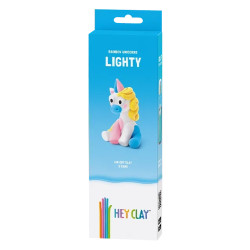 Hey Clay Rainbow Unicorns: Lighty - 3-Can Air Dry Clay Age 3+ E73738ED