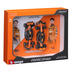 Bburago F1 McLaren MCL38 2024 Norris/Piastri Twin Pack 1:43 Models B18-38109