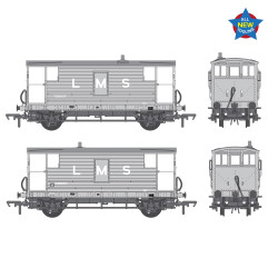 Bachmann Branchline 38-975 LMS 20T Brake Van LMS Grey (L M S) OO Gauge