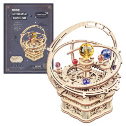 ROKR Starry Night Orrery Music Box Mechanical Wooden Kit AMK51