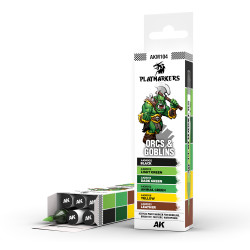 AK Interactive Playmarkers - Orcs & Goblins - 6-Pack Acrylic Markers AKM104
