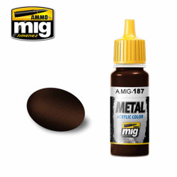 Ammo by MIG Jet Exhaust Burnt Iron Acrylic waterbased colour 17ml A.MIG-187