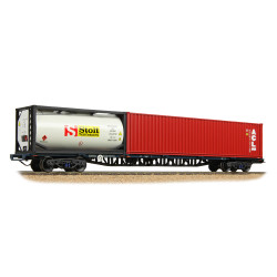 Bachmann Branchline 38-628C FFA Inner Flat BR Blue (TOPS) 40ft & Tank ISO Cont.