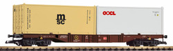 Piko DBAG Bogie Flat Wagon w/2 x 20' Container Load III PK37754 G Gauge