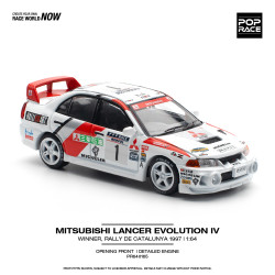 Pop Race Mitsubishi Lancer Evolution IV Catalunya '97 Winner 1:64 Diecast 640165