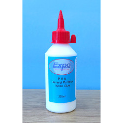 Expo 47030 PVA General Purpose White Glue 250ml for Hobby/Crafting Wooden Kits +