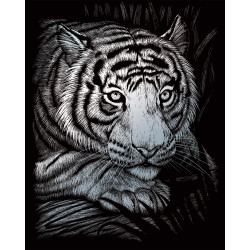 Royal & Langnickel White Tiger Silver Foil Engraving Art SILF38