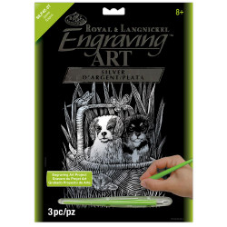 Royal & Langnickel Spaniels Dogs Silver Foil Engraving Art SILF42