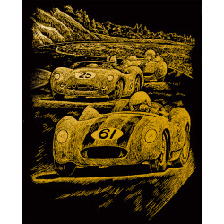 Royal & Langnickel Nostalgic Classic Race Cars Gold Foil Engraving Art GOLF25