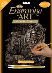 Royal & Langnickel Lion & Clubs Gold Foil Engraving Art GOLF14