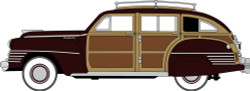 Oxford Diecast 87CB42001 Chrysler Town & Country Woody Wagon '42 Regal Maroon HO