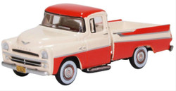 Oxford Diecast 87DP57001 Dodge D100 Sweptside Pick Up '57 Coral/Glacier White HO