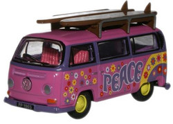 Oxford Diecast 76VW017 VW Bay Windows Minibus/Surfboards Flower Power OO Gauge