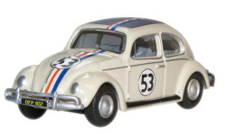 Oxford Diecast 76VWB001 VW Beetle Pearl White (Herbie) OO Gauge