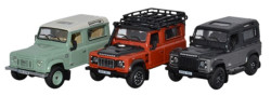 Oxford Diecast 76SET47 Land Rover Defender Heritage Set (3) OO Gauge