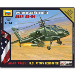 ZVEZDA 7408 AH-64 Apache Helicopter Snap Fit Model Kit 1:144 Hotwar