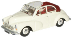 Oxford Diecast 76MMC005 Morris Minor Convertible Open Old English White/Red OO