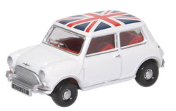 Oxford Diecast 76MN011 Austin Mini Cooper White Union Flag OO Gauge
