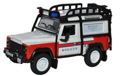 Oxford Diecast 76LRDF011 Land Rover Defender 90 Station Wag. Hong Kong Police OO