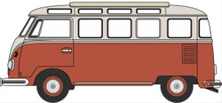 Oxford Diecast NVWS001  VW T1 Samba Bus Sealing Wax Red/Beige Grey N Gauge