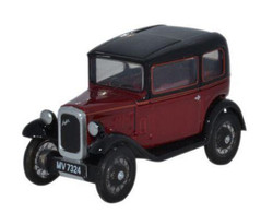 Oxford Diecast 76ASS003 Austin Seven RN Saloon Maroon OO Gauge