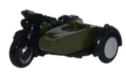 Oxford Diecast NBSA005 BSA Motorbike and Sidecar 34th Armoured Brigade N Gauge