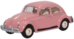 Oxford Diecast 76VWB011HK VW Beetle Pink HK Registration OO Gauge