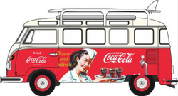 Oxford Diecast 76VWS008CC VW T1 Bus and Surfboards Coca Cola OO Gauge