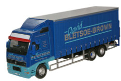 Oxford Diecast 76VOL01CL Volvo FH Curtainside Lorry David Bletsoe Brown OO Gauge