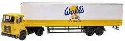 Oxford Diecast 76SC110004 Scania 110 40ft Box Trailer Walls Ice Cream OO Gauge