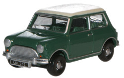 Oxford Diecast 76MN003 Austin Mini Almond Green/Old English White OO Gauge
