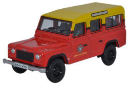 Oxford Diecast 76DEF011 Land Rover Defender Station Wagon London Fire Brigade OO