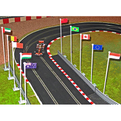 SLOT TRACK SCENICS FP A 10 Flags with Poles - for Scalextric